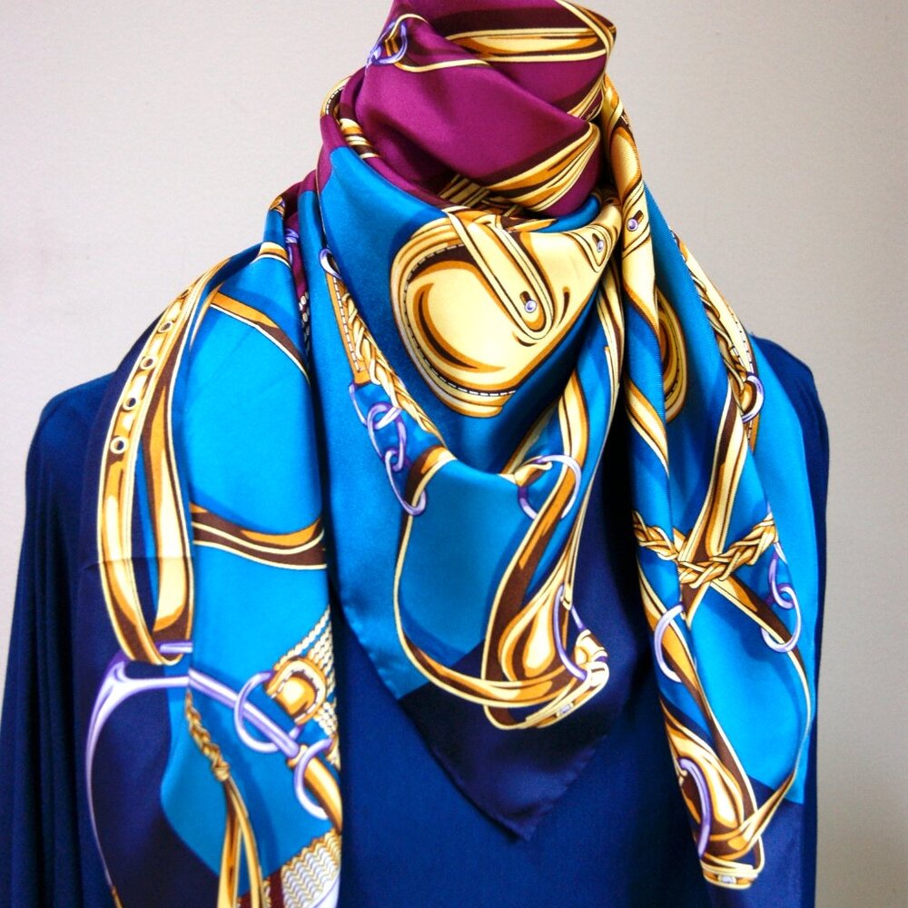 New Gucci Scarf Equestrian Iconic Logo Print Silk Wrap - Picture 12 of 12